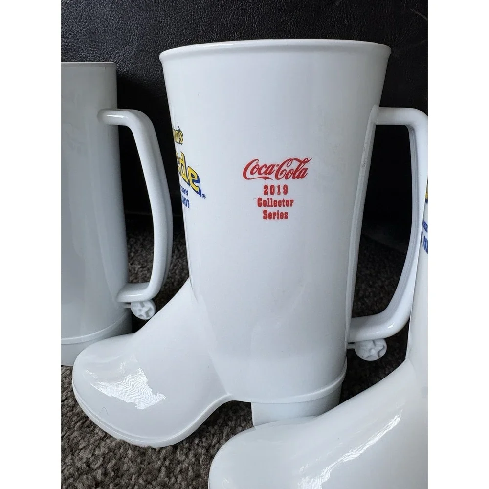 3 Lot Dolly Parton's Dixie Stampede Plastic Souvenir Boot Cup Mug Coca Cola 2019